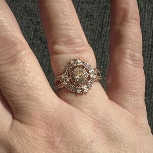 Annalise Smoky Topaz Elegant Rose Gold and Silver Women's Ring Size 9